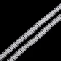Zwei 15mm weiße Spitzenbänder mit eleganten runden Durchbruchmustern - 15mm x 4,5m (5 Yards/Pack) / Weiß