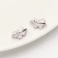 Schmetterling-Anhänger in Opal-Rosa mit Silberkreuz für DIY-Schmuckherstellung - Schmetterling Anhänger (Weiß K Farbe Weißes Glas) / 14x8mm