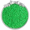 Polished emerald green glass beads in 1.6-2.5mm size on a silver tray for DIY jewelry - 10g/Pack / 2.5mm / Bright Green