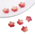 Pink gradient glass cherry blossom beads for DIY jewelry making and handmade bracelets - Cherry Blossom Golden Red