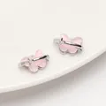 Rosa transparente Schmetterlingsanhänger mit Silberbasis für DIY Schmuckherstellung - Schmetterling Anhänger (Weiß K Farbe Rosa Glas)