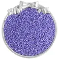 Lustrous purple 1.6-2.5mm glass seed beads in an elegant silver bow metal tray - 10g/Pack / 2.5mm / Lilac Stone