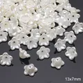 Perles ABS en forme de muguet blanc pour la création de bijoux DIY 13x7mm - Gloire du matin (#13)