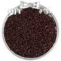 Deep wine red glass seed beads for DIY jewelry making displayed in a silver bow tray - 10g/Pack / 2.5mm / Burgundy