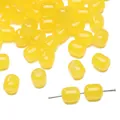 Vibrant lemon yellow barrel-shaped glass jade beads for DIY jewelry and bracelet making - 20 Pieces Pack / Light Yellow