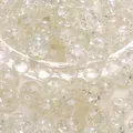 Clear crackled glass beads with ice fracture patterns for DIY jewelry making - Light Green