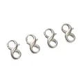 Set de 4 cierres de mosquetón dobles en forma de S plateados para joyería DIY - 9x16mm Platino Galv