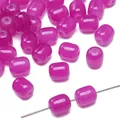 Magenta barrel-shaped glass beads with polished finish for DIY jewelry making - 20 Pieces Pack / Purple