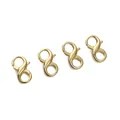 Set de 4 conectores en forma de S de oro de 14K para creación de joyas de DIY - 9x16mm Oro 14K Galv