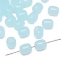 Translucent light blue cylindrical glass beads for DIY bracelet and necklace making - 20 Pieces Pack / Light Blue
