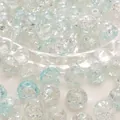 Round crackle glass beads in transparent white and light blue for DIY jewelry crafts - Light Blue