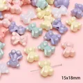 Perles en acrylique colorées en forme d'ours 15x18mm aux tons pastel pour bijoux DIY - Ours 15x18mm
