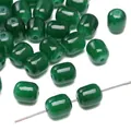 Green glass imitation jade barrel beads for DIY bracelet jewelry making and crafting - 20 Pieces Pack / Dark Green