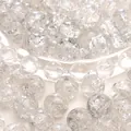 Clear crackle glass round beads with internal ice texture for DIY jewelry making - Grey Blue
