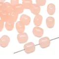 Pink translucent matte barrel beads for DIY jewelry making and handmade accessories - 20 Pieces Pack / Champagne