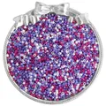 Assorted purple and white glass seed beads in a silver tray for DIY jewelry making - 10g/Pack / 2.5mm / Purple Series