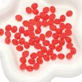 Red oval acrylic two-hole buttons for DIY crafts and plush toy accessory decoration - 20 Pieces (9x8mm) / Red