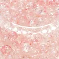 DIY jewelry pink crackle glass round beads for handmade bracelets and necklaces - Deep Pink