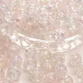 Light pink cracked glass beads for DIY jewelry making, scattered on satin background - Light Pink