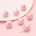 Irregular light pink acrylic beads with pearlescent finish for DIY jewelry making - Size approx 16mm Hole approx 2mm / 5-Pack / Pink