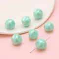 Irregular mint green acrylic beads with iridescent finish for DIY jewelry crafting - Size approx 16mm Hole approx 2mm / 5-Pack / Green