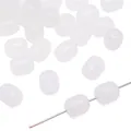 Translucent white barrel-shaped glass beads for DIY jewelry and bracelet making - 20 Pieces Pack / White