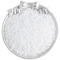 Pristine white 2.5mm cylinder glass beads for DIY jewelry making in a silver vintage tray - 10g/Pack / 2.5mm / Glossy Porcelain White