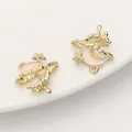 Goldener Mond und Stern Anhänger für DIY Schmuckherstellung und Ohrring Zubehör - Stern-Mond Anhänger (Goldfarbe Weißes Glas)