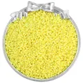 Polished bright yellow glass seed beads for DIY jewelry making in silver tray - 10g/Pack / 2.5mm / Amber Yellow