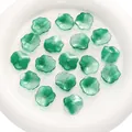 Vibrant emerald green 22x25mm flower petal glass beads for DIY jewelry making - 3D Lotus Leaf Ruffled Style / 5 Pieces/Pack (22x25mm / 1mm Hole) / Malachite green