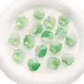 Handmade gradient green 22x25mm flower glass beads with pearlescent finish for DIY jewelry - 3D Lotus Leaf Ruffled Style / 5 Pieces/Pack (22x25mm / 1mm Hole) / Green