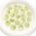 Green 22x25mm ruffle flower glass beads for DIY jewelry making and handmade crafts - 3D Lotus Leaf Ruffled Style / 5 Pieces/Pack (22x25mm / 1mm Hole) / Olive Green