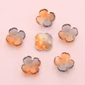 Orange and purple gradient flower glass beads with gold glitter for DIY jewelry making - 12mm (10pcs/pack) / Black & Gold
