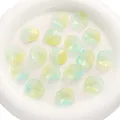 Yellow green blue gradient 22x25mm flower glass beads for handmade jewelry DIY - 3D Lotus Leaf Ruffled Style / 5 Pieces/Pack (22x25mm / 1mm Hole) / Gradient Light Blue Yellow