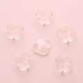 Translucent gradient pink flower beads for DIY jewelry and necklace crafting - 12mm (10pcs/pack) / Clear White