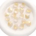 22x25mm gradient petal glass flower beads in iridescent creamy yellow for DIY jewelry - 3D Lotus Leaf Ruffled Style / 5 Pieces/Pack (22x25mm / 1mm Hole) / White Gold