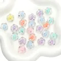 Transparente Acrylblumenperlen in Macaron-Farben für DIY-Schmuck und Armbandgestaltung - Blume (Transparent Perle in Perle) / 20 Stück/Packung (2mm Loch)