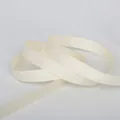 Creamy beige grosgrain ribbon with thick horizontal texture for DIY hair accessories - Beige