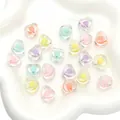 Gemischte Herz-Acrylperlen mit farbigem Kern für DIY-Schmuckherstellung und Basteln - Herz (Transparent Perle in Perle) / 20 Stück/Packung (2mm Loch)