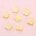 Translucent light yellow gradient four-petal flower glass beads for DIY jewelry making - 12mm (10pcs/pack) / Daffodil Yellow