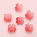 DIY translucent flower beads with red gradient petals for handmade jewelry design - 12mm (10pcs/pack) / Carmine Red