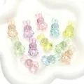 Bunte transparente Acrylperlen in Hasenform für DIY-Schmuck in einer weißen Schale - Hase (Transparent Glatte Perle) / 20 Stück/Packung (2mm Loch)