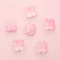 Pink gradient four-petal flower glass beads for DIY jewelry making set of six - 12mm (10pcs/pack) / Foam Pink