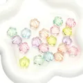 Perline acriliche a petalo in colori pastello per creazione di gioielli fai da te - Fiore (Perlina Liscia Trasparente) / 20 Pezzi/Confezione (Foro da 2mm)