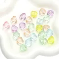 Perline a cuore in acrilico trasparente color caramello con superficie testurizzata per fai da te - Cuore (Perlina Liscia Trasparente) / 20 Pezzi/Confezione (Foro da 2mm)