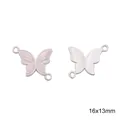Pendentif papillon délicat 16x13mm avec émail rose pour kits de bijoux DIY créatifs - Papillon à Double Boucle Rose