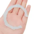 Bamboo style white translucent resin open bangle with a smooth polished jade-like finish - No.2 Bamboo Joint Half Bracelet