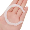 Creamy white resin bamboo joint open bracelet with dual-hole design for DIY jewelry - No.3 Bamboo Joint Half Bracelet / Approx. 72mm (Hole 1.5mm), 1 Piece/Pack / White