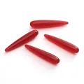 Perline a goccia in resina rossa traslucida con fori per la creazione di gioielli DIY - 5 Pezzi/Confezione / 6x33mm (Foro circa 1mm) / Rosso