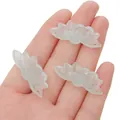 Three translucent white resin lotus blossom connectors with double-hole design for DIY jewelry - No.4 Lotus (Side Holes) / 37x14mm (Hole Approx. 1.5mm), 1 Piece/Pack / White
